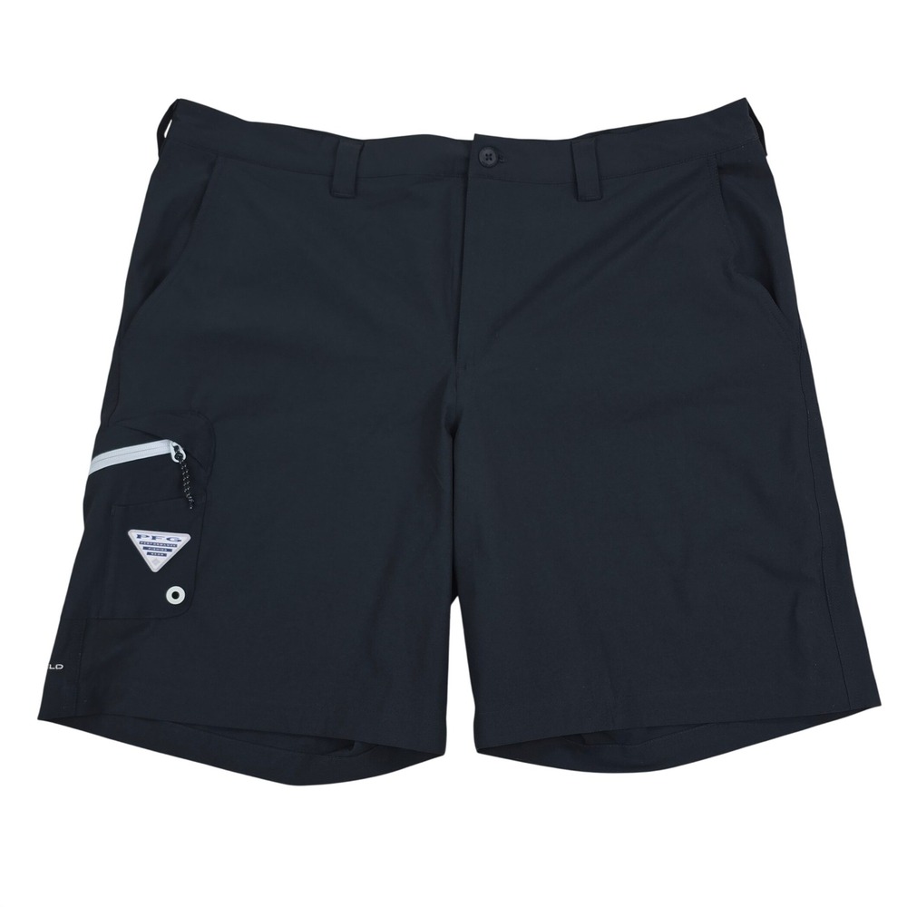 Columbia PFG Omni-Shield Fishing Shorts Mens 42 Black Stretch Cargo Water Repel